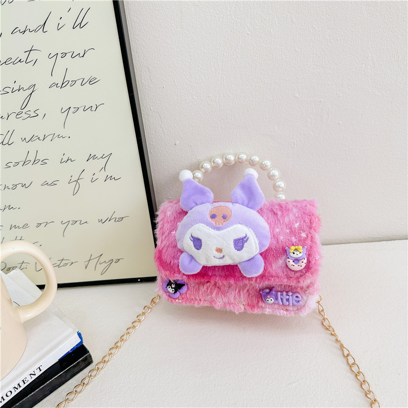 Nueva popularidad de la princesa extranjera bolso de cambio muñeca de peluche de peluche perlas de peluche mujer tesoro portátil de hombro mini mochila