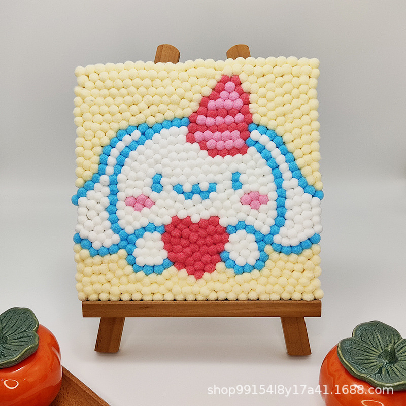 DIY ヘアボール絵画手作り材料パッケージクリエイティブ子供の漫画アニメーション装飾絵画ステッカー絵画屋台卸売|undefined