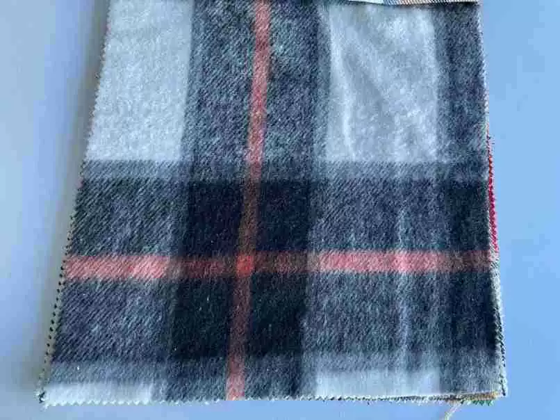 Mao woolen hair color weaving grid cloth polyester cotton double-sided woolen shirt cloth material 270-450G factory undertake orders