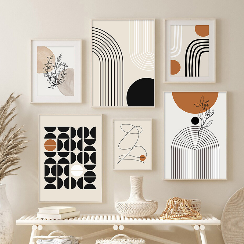 Cross-border Nordic Modern Living Room Decorative Painting Line Simple Frameless Painting Spray Painting Core Sofa Background Wall Canvas Painting Cross-border Nordic Modern Living Room Decorative Painting Line Simple Frameless Painting Spray Painting Core Sofa Background Wall Canvas Painting