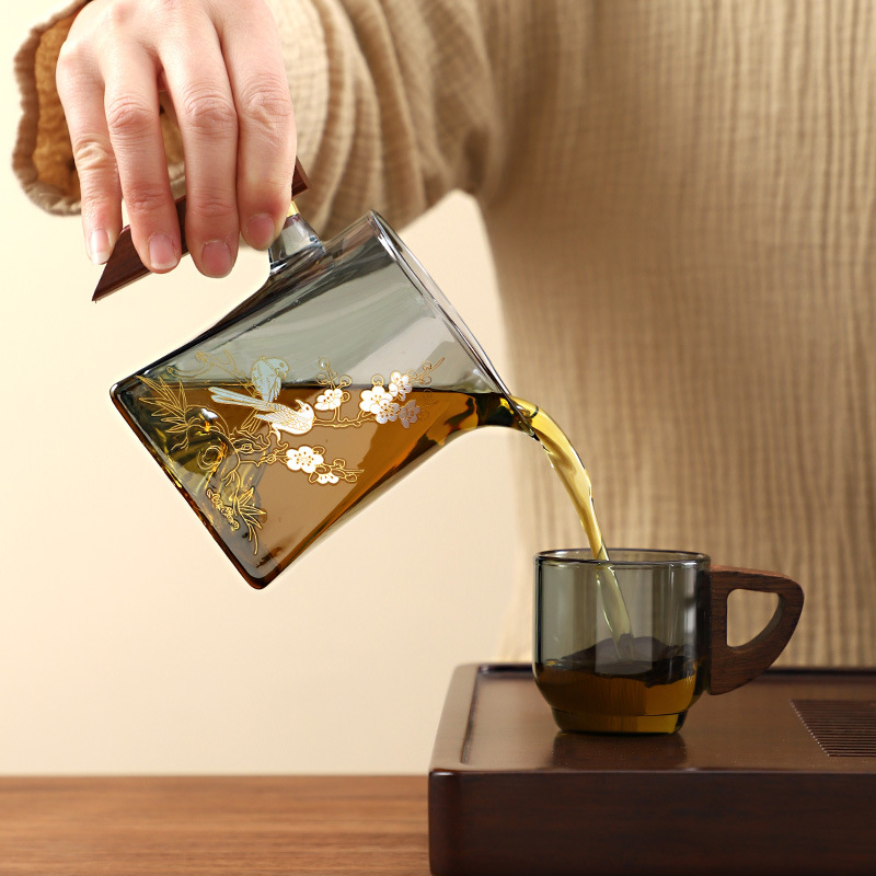 Design capacious glass Japanese tea set