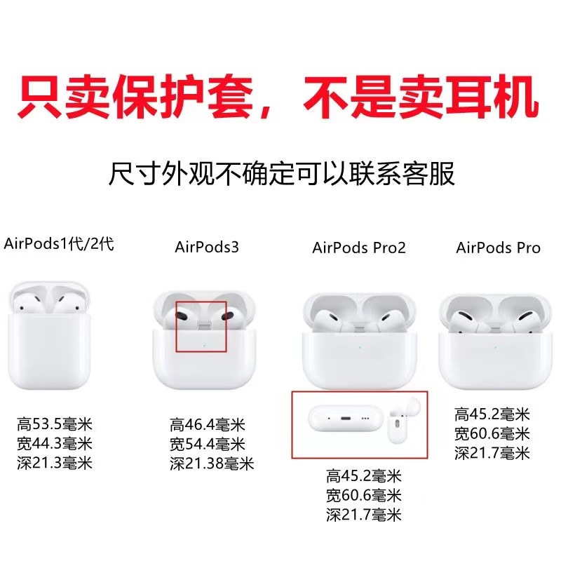 Aplicable a Apple Bluetooth auriculares 2 generación de estuche suave 3 generación 4 generación de color caramelo Airpods 4 estuche protectora