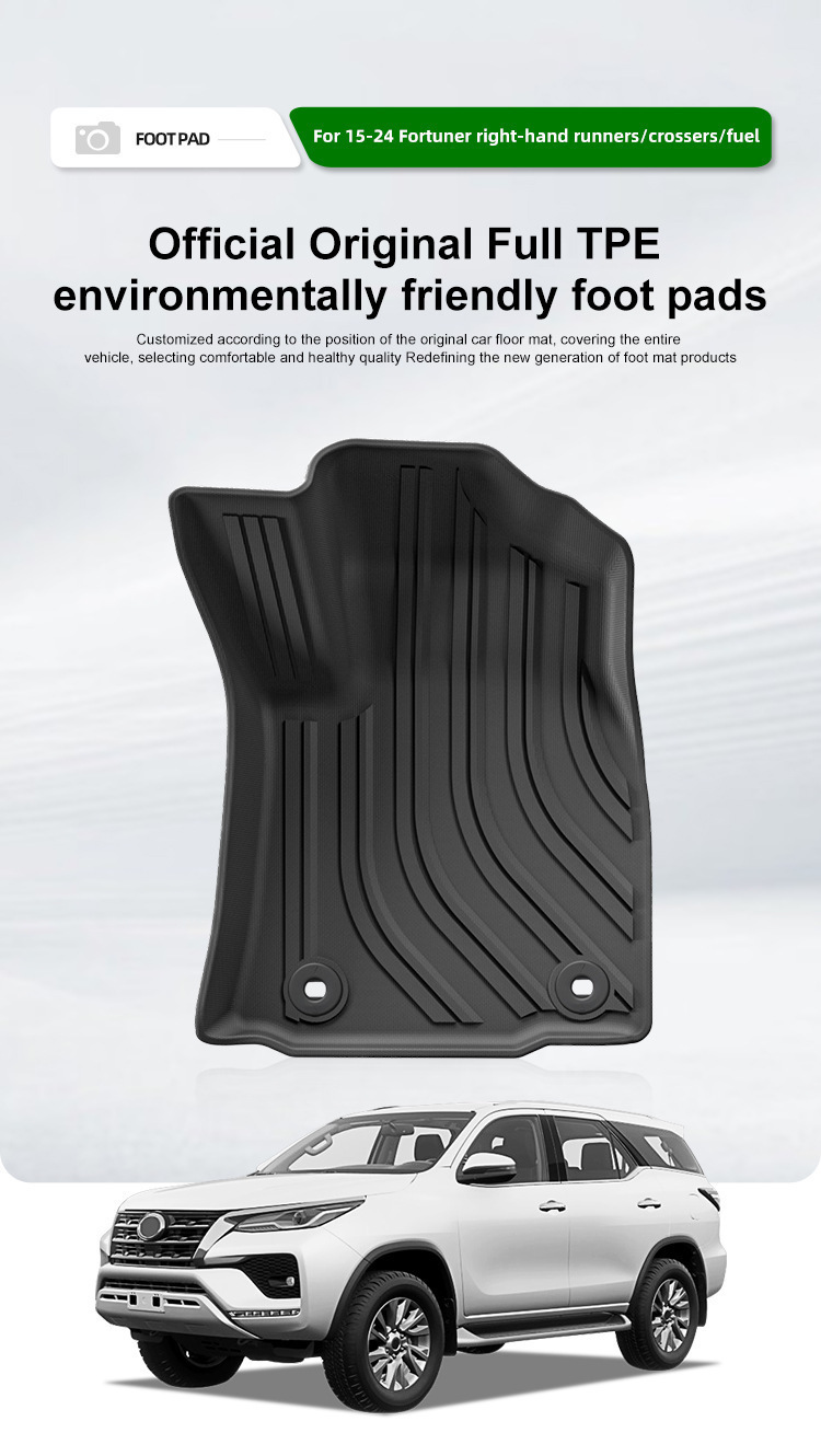 Suitable for 15-24 Models of Toyota Fortuner, Runner, and Crosser Car Floor Mats, Environmentally Friendly Tpe Trunk Mat