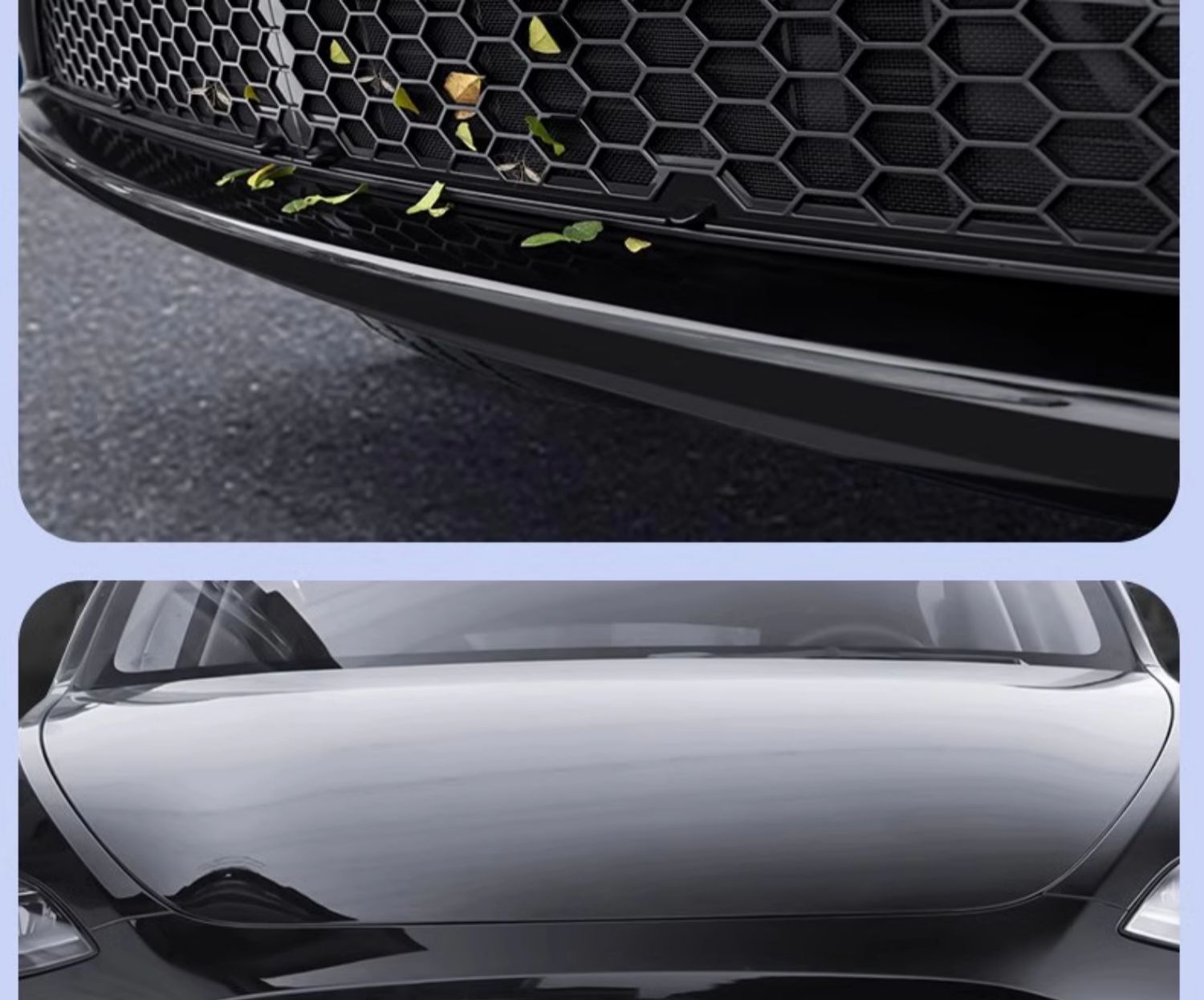 Suitable for Tesla Model 3/Y, this is a detachable, all-in-one insect screen and car modification accessory, serving as a protective cover for the front grille