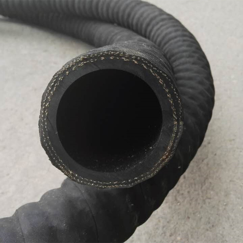 黑色螺旋钢丝橡胶管 橡胶水管 水龙管 抽水管 喷砂管 内径76mm|ru