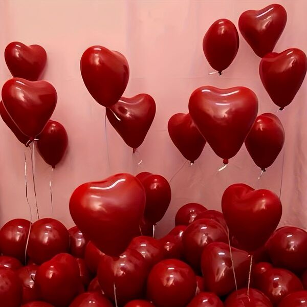 Double-layer festive explosion-proof balloon heart shaped