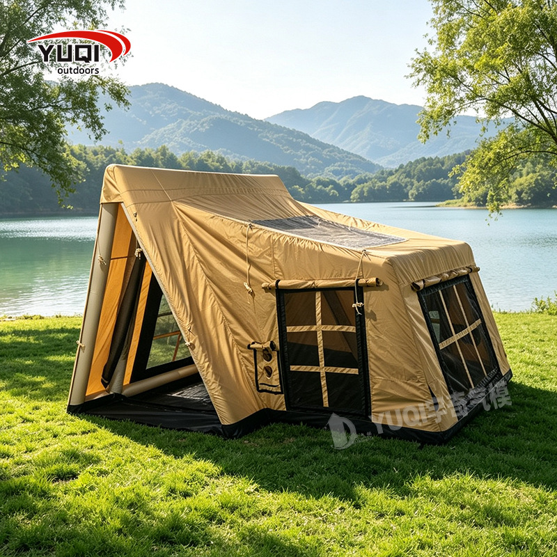 12.6 square meters outdoor camping quick-open inflatable tent, portable Oxford cloth inflatable tent for travel, camping tent for family use