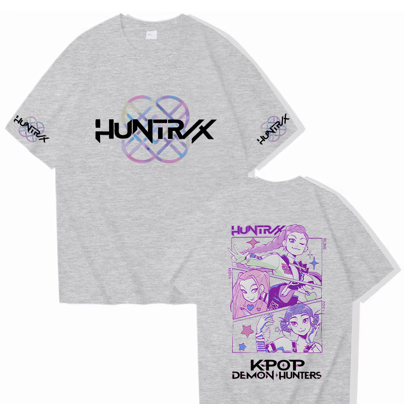 外贸猎魔女团KPop Demon Hunters纯棉中性款圆领上衣宽松休闲短袖|undefined