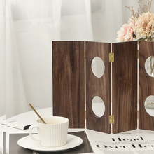 饰品家居摆件小屏风工艺品摆台创意装饰送礼北美黑胡桃木实木桌面