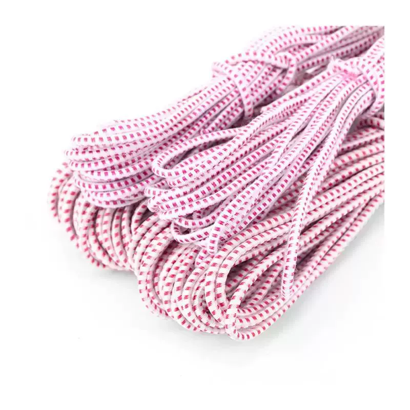 现货3mm红花点弹力圆松紧绳批发老式橡皮筋跳绳服装裤腰绳子定制