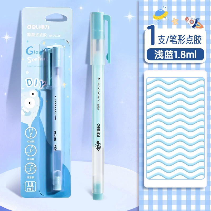 Карандаш-наклейка Dot Adhesive Pen (deli) — без следа, быстро сохнущий клей для планировщиков и рукоделия