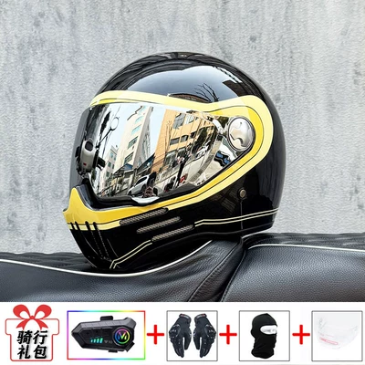 Rider Cruising Helmet – Motosiklet kaskı (dəbilqə) - bright-black-track-silver-plated-mirror-transparent-mirror-delivered-y10-soft-wheat-m