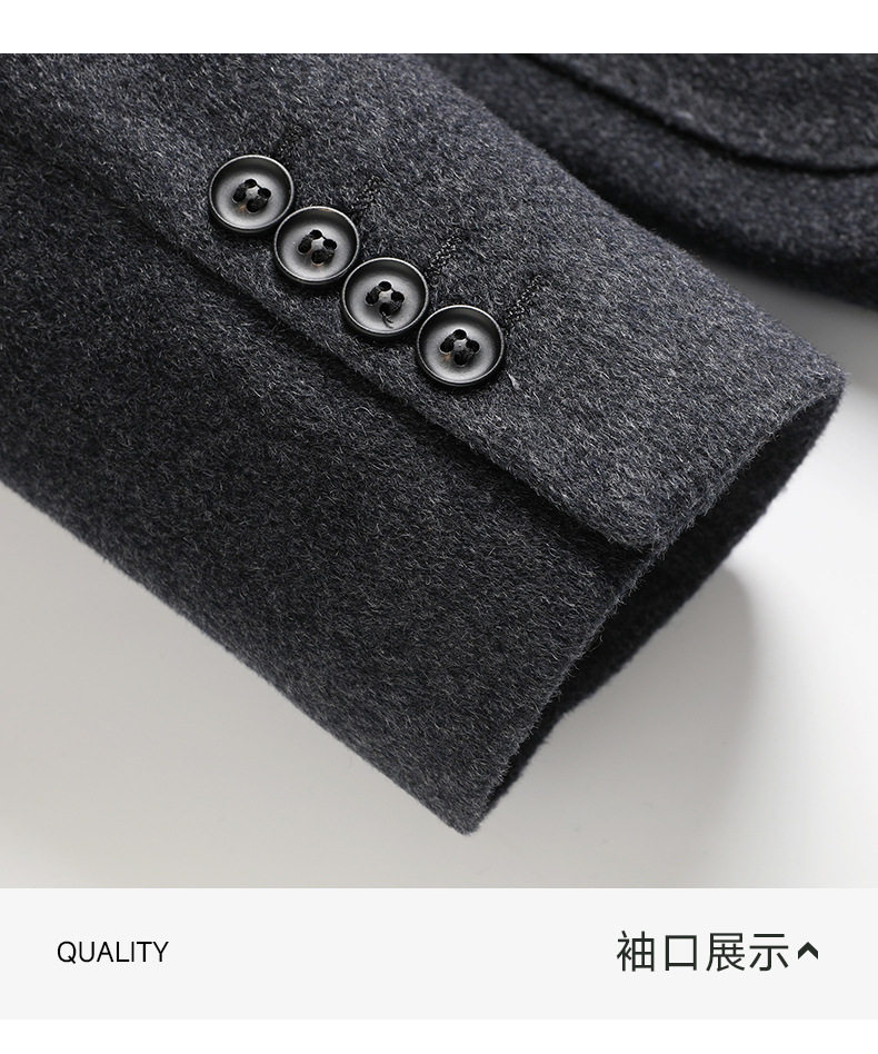 Áo vest nam dáng ôm chất liệu dạ hai mặt pha len và cashmere, tay dài, kiểu mới — Xanh da trờicolor, màu kaki, màu xám, đen chi tiết 24