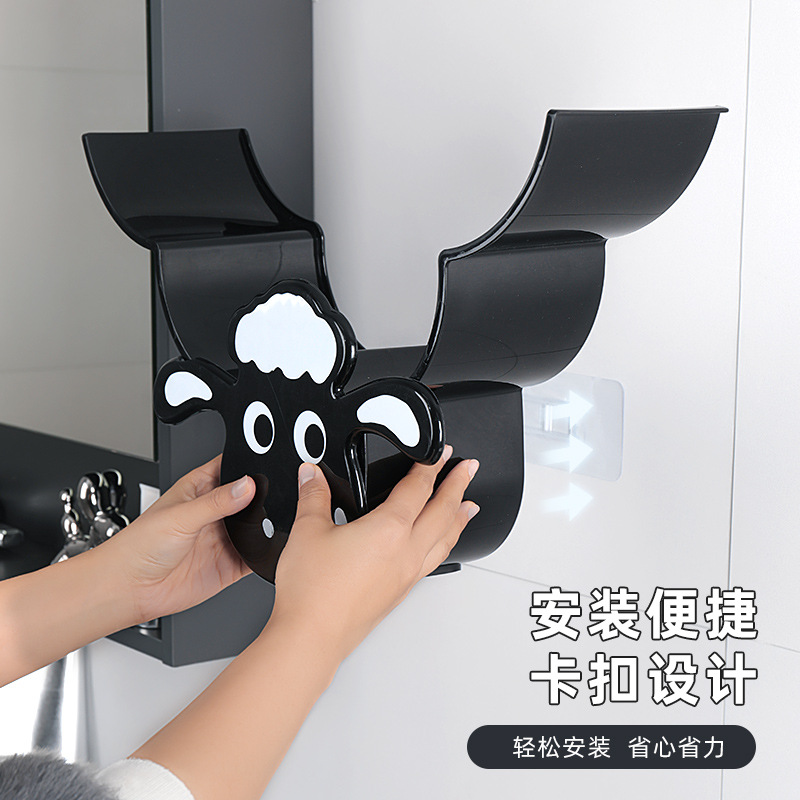 Soporte para pañuelos de oveja, sala de estar creativa, baño, caja de papel higiénico montada en la pared, estante de papel enrollado sin agujeros al por mayor
