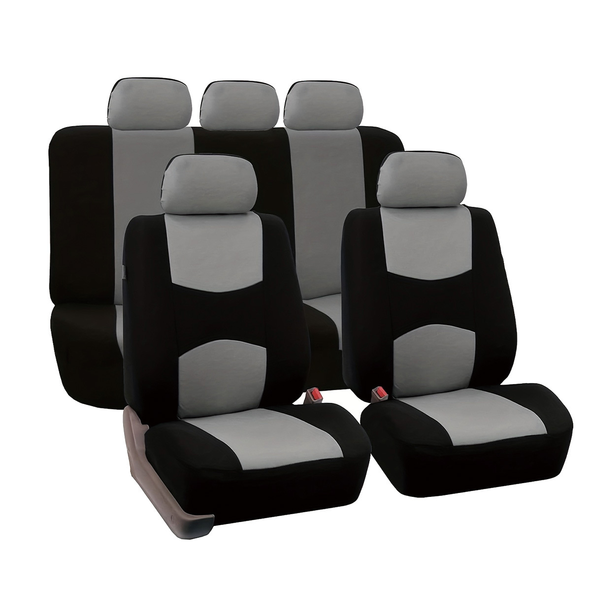Fundas universales de tela para asientos de coche, superventas transfronterizas, diseño sencillo con bloques de color, fundas de cojín suaves y cómodas al por mayor.