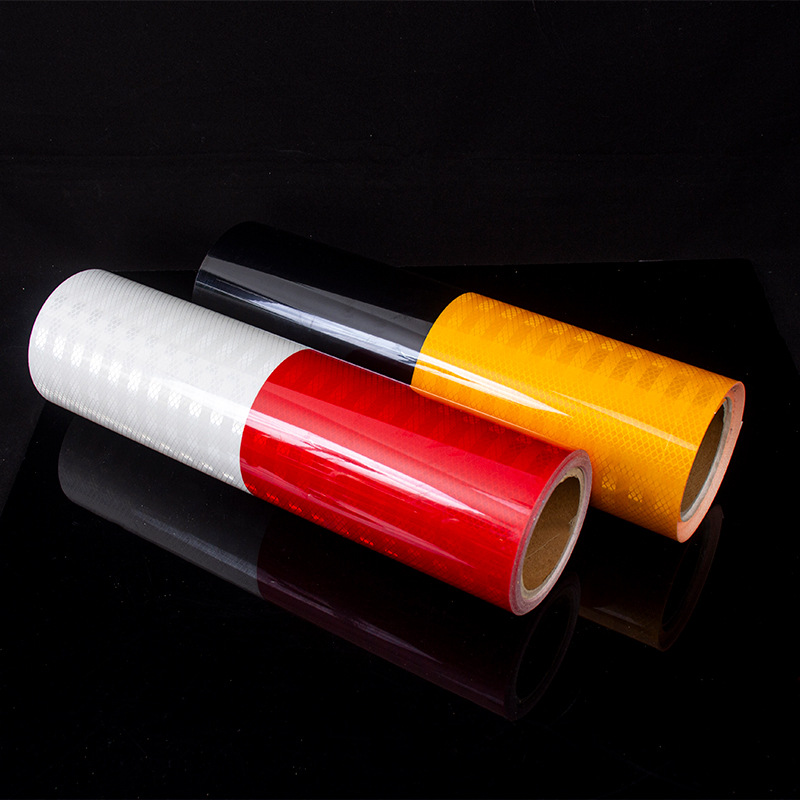 厂家红白黑黄路桩反光膜带警示柱反光贴交通柱子电线杆膜贴带
