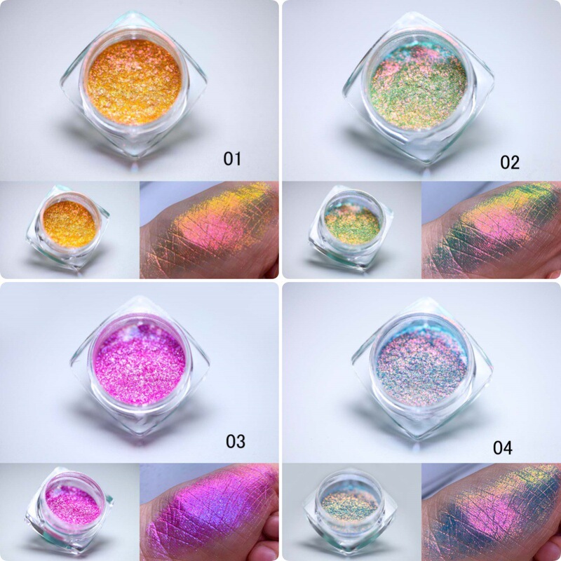 Nail art new cross-border chameleon powder magic neon powder color change polarized makeup eye shadow aurora powder manufacturers wholesale Nail art new cross-border chameleon powder magic neon powder color change polarized makeup eye shadow aurora powder manufacturers wholesale