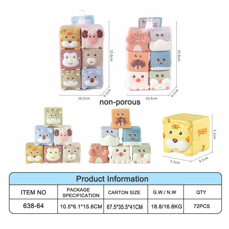 (Cross-border trading), children's cognitive silicone Jenga, digital toy, constructor, set, Amazon, early education, color perception