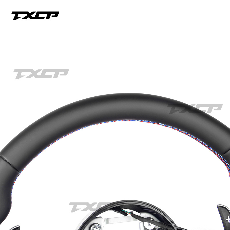 Suitable for BMW 3 Series, 5 Series, 7 Series, X1, X2, X3, X4, X5, X7, M2, M3, M4 – full leather, sporty style, T-shaped steering wheel