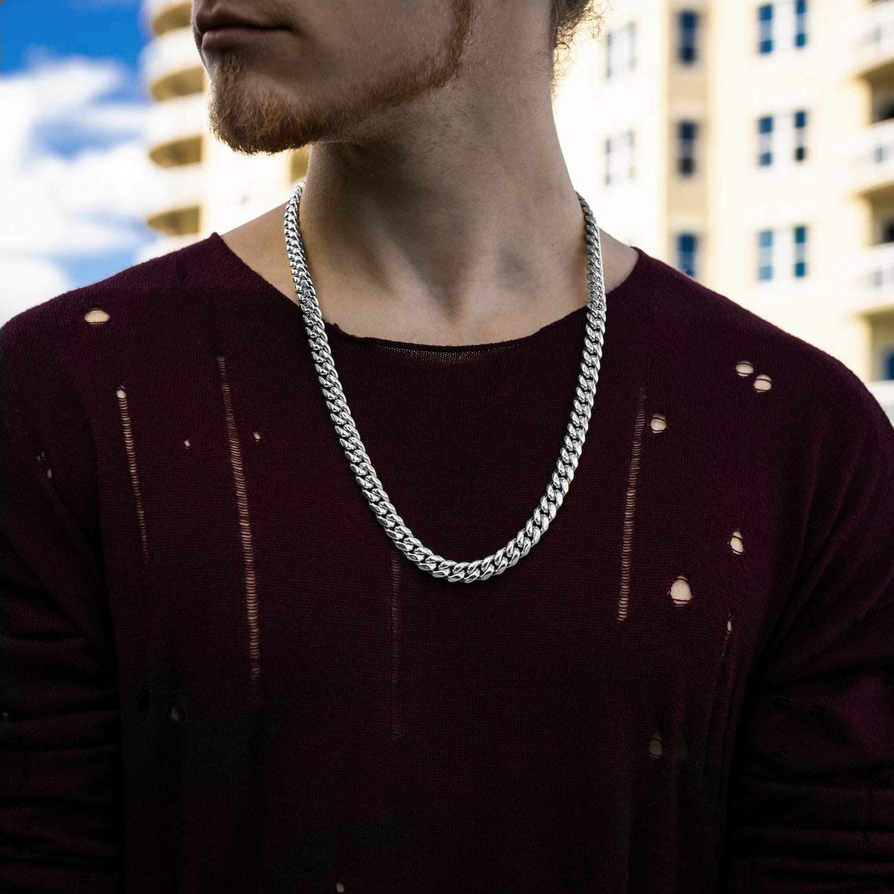2023 Stainless Cuban Necklace 6-12MM Steel Titanium Dominant Handmade Chain New Style_voghion.com