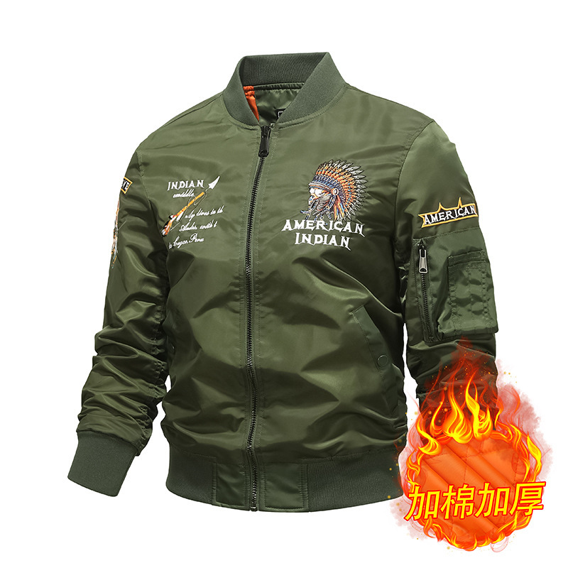 Primavera, otoño, invierno, chaqueta de piloto de la Fuerza Aérea, chaqueta de moda masculina bordada de béisbol, chaqueta de algodón, chaqueta de trabajo, chaqueta transfronteriza