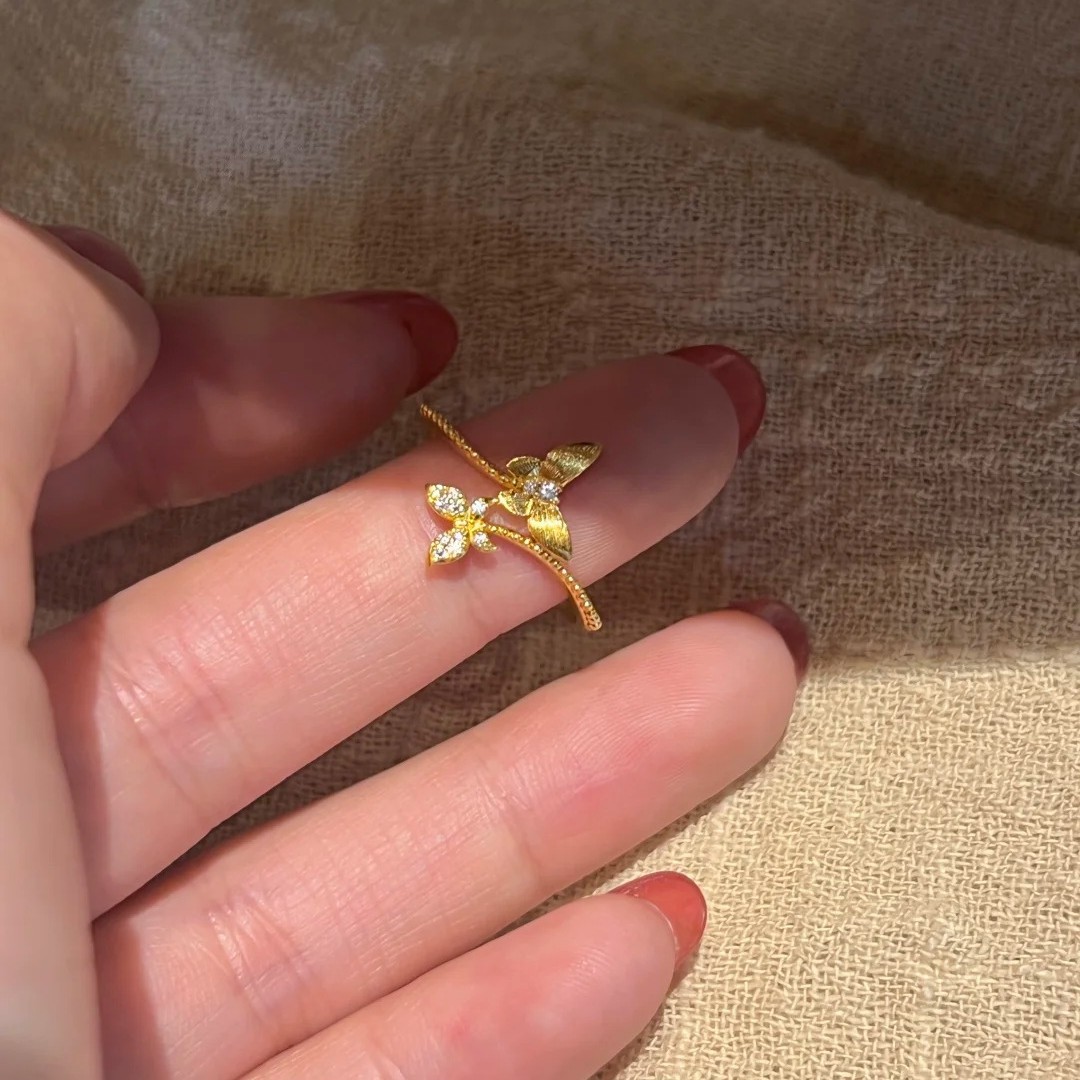 [双生蝴蝶]新款轻奢设计感小众百搭精致轻奢风蝴蝶戒指高级感戒指