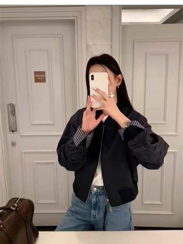 2025高端欧货秋季新款百搭圆领棒球服外套小个子宽松高级感夹克女|undefined