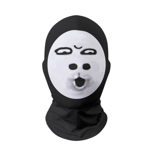 Funny cosplay headgear, quirky masks, hilarious face costumes, prankster-style mesh masks