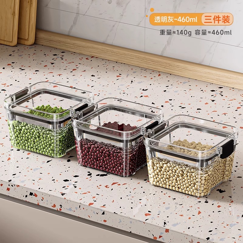 Tanque de sellado granos de cocina almacenamiento de seguridad tanque de plástico transparente caja de bocadillos productos secos tanque de almacenamiento de té