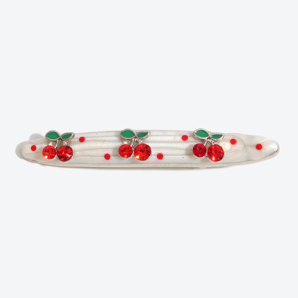 Cherry Pattern Lady Sweet Women's Cherry Alloy Rhinestone Hair Clip