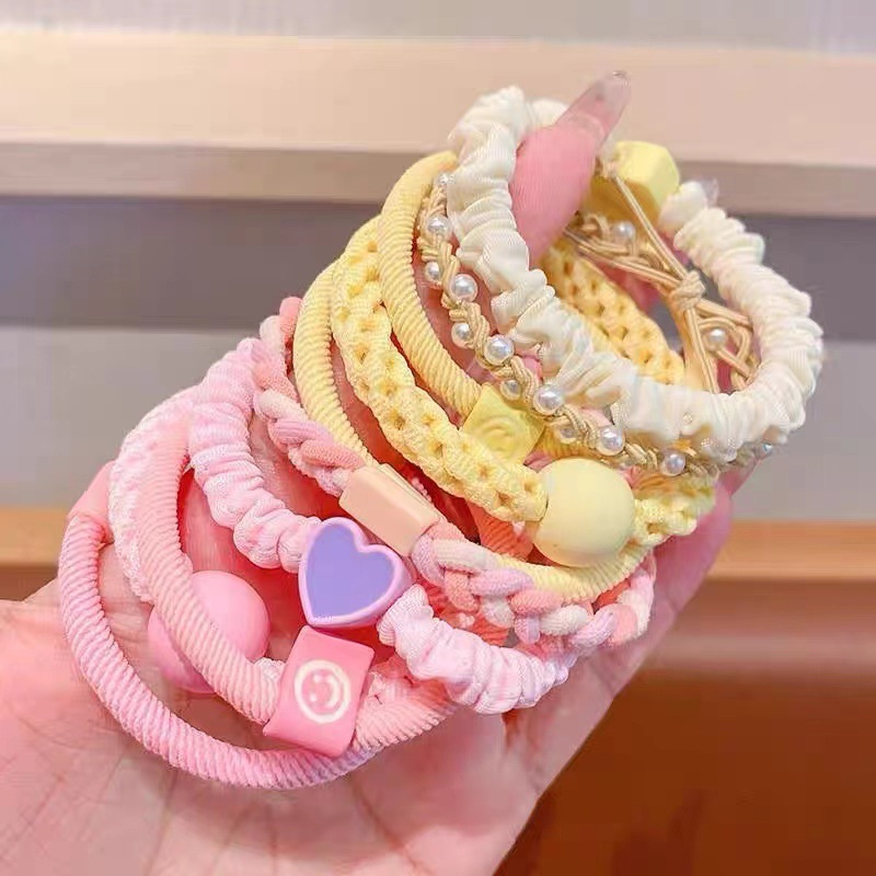 Gomas para el cabello de colores, elásticas y suaves, no dañan el cabello, set al por mayor para niñas