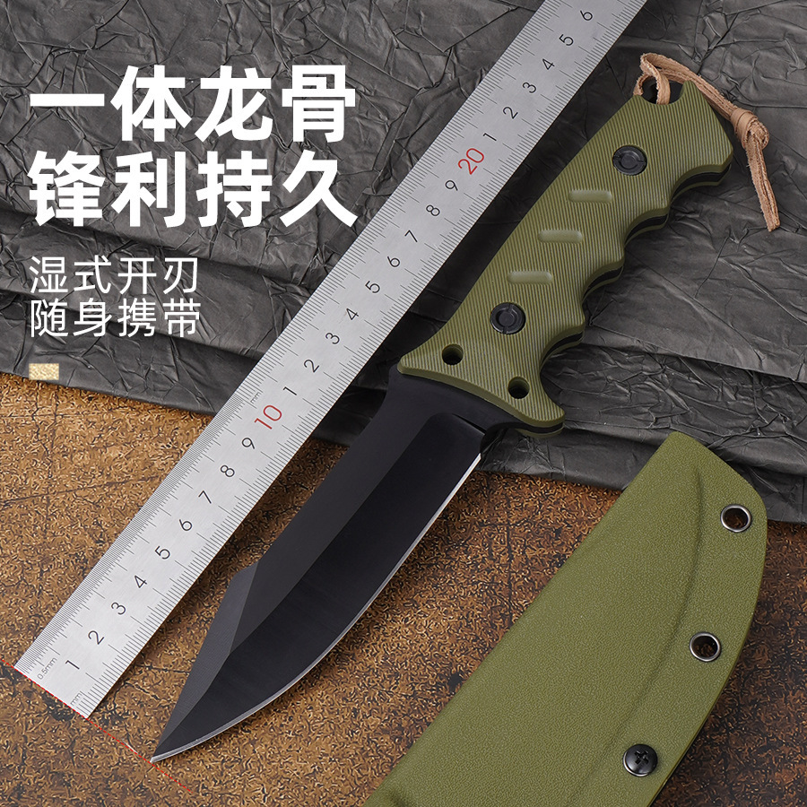 跨境荒野求生防身小直刀户外战术刀K鞘刀套EDC刀具露营锋利高硬度