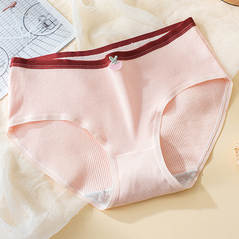 Fábrica al por mayor ropa interior de verano de las mujeres de algodón antibacteriano transpirable ropa interior de niña delgada sin costuras de cintura media triángulo ropa interior de mujer