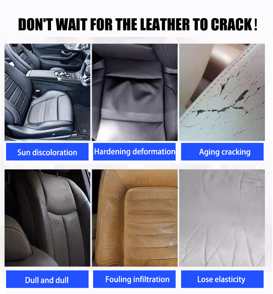 Ryekew Car Interior Coating Refresher Real Leather Seat Glow Care Nourishing New Care