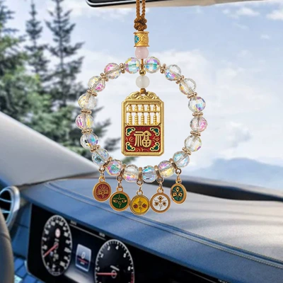 Car hanging Wealth Colorful Car Hanging Colorful - five-way-god-of-wealth-pendant-fu-brand