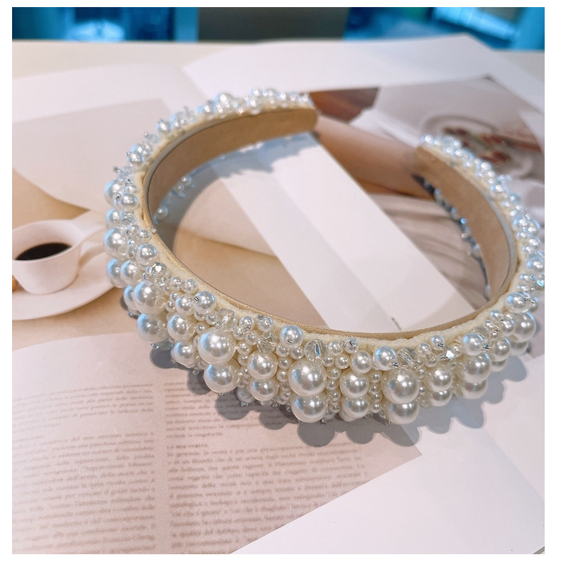 Korean Retro Pearl Bridal Headband display picture 7