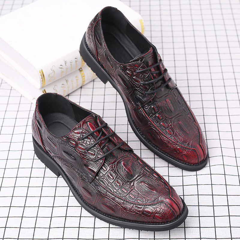 Heren nette schoenen van krokodillenleer met veters voor kantoor_voghion.com