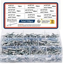 跨境550PCS 铝铁开口型圆头抽芯铆钉铝拉钉套装
