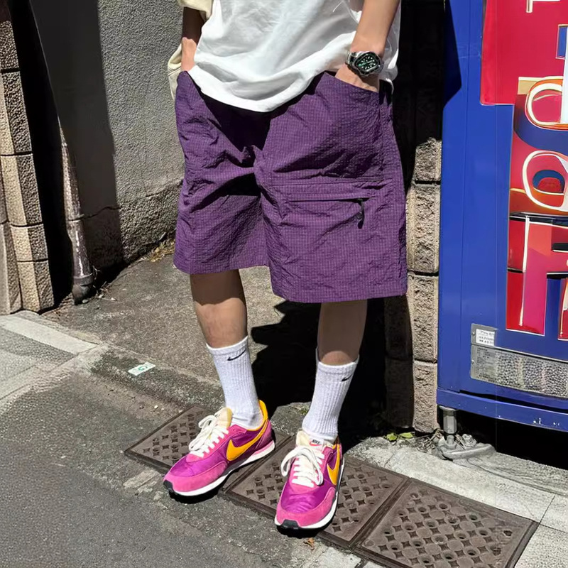 American Style Vintage Drawstring Multi-Pocket Workwear Shorts Men's and Women's Loose Thin Waterproof Casual All-Match Couple's Pants