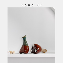 瓷瓶莹净窑变陶瓷花瓶工艺品创意家居摆件饰品花器桌面装饰花瓶