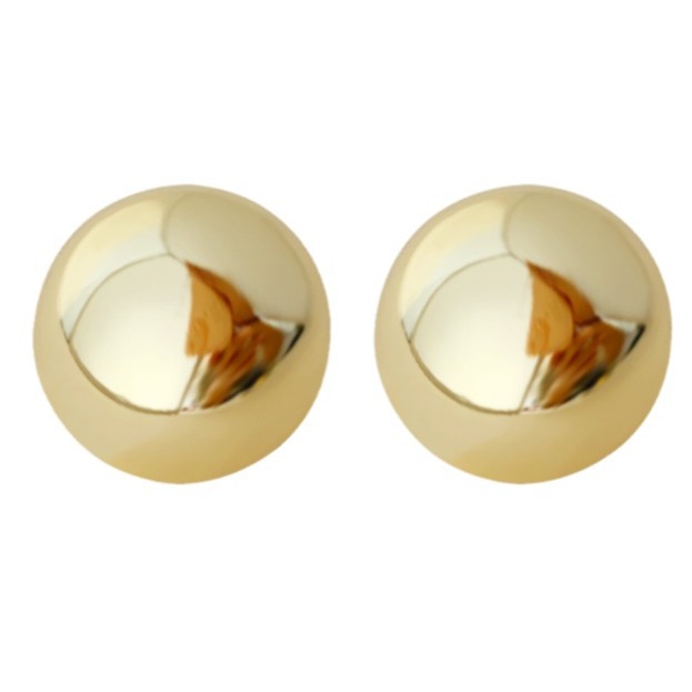 简约百搭金属半球高级感925银针耳钉光面拉丝半球耳环耳饰批发