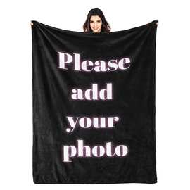 带图片个性化印花涤纶毛毯欧美风家居装饰礼品柔软法兰绒毯午睡毯