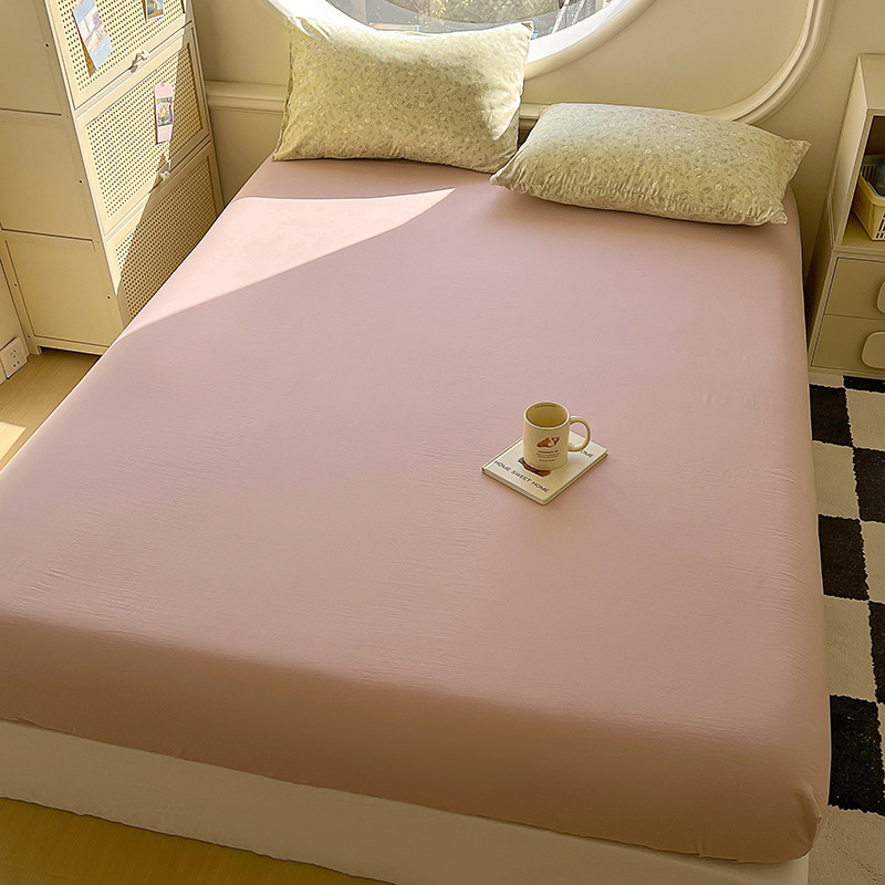 Colchón de cama de algodón de punto de primavera y verano transpirable de color Cubierta antipolvo Cubierta protectora de colchón fija Cubierta de cama completamente envolvente