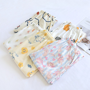 Women's Soft Pajama Pants Autumn Knitted Cotton Loose Pants Women's Outer Wearing Pants Cartoon Home Pants