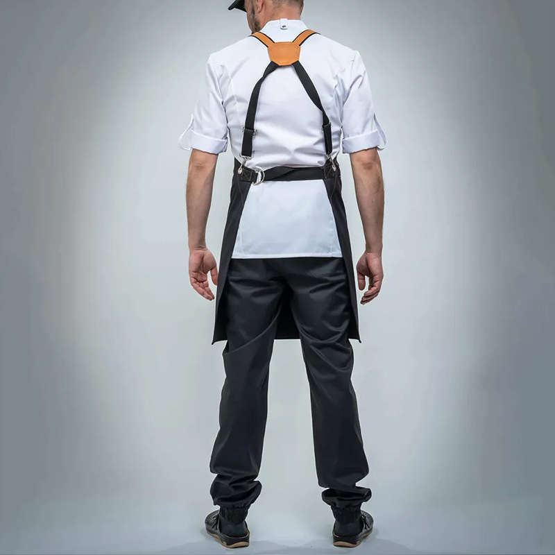 Transfronterizo Amazon delantal de lona grueso logo personalizado Hotpot cocina de café delantal de ropa de trabajo de restauración delantal