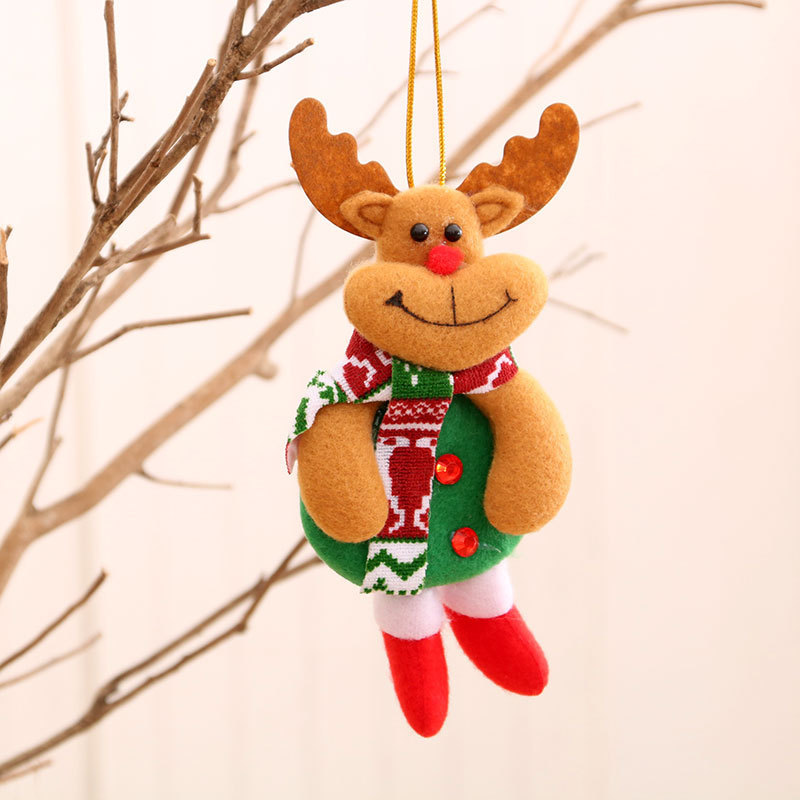 Decoraciones de Navidad anciano muñeco de nieve ciervo regalos de Navidad pequeño colgante muñeca de peluche colgante de árbol de Navidad suministros