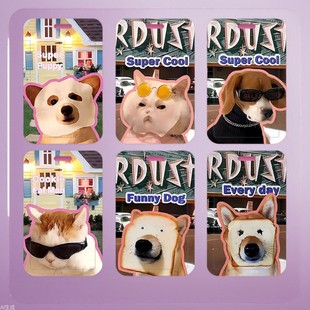 Funny cute cat and dog card cover high school student meal card student card subway bus card kindergarten transfer anti-lost card cover