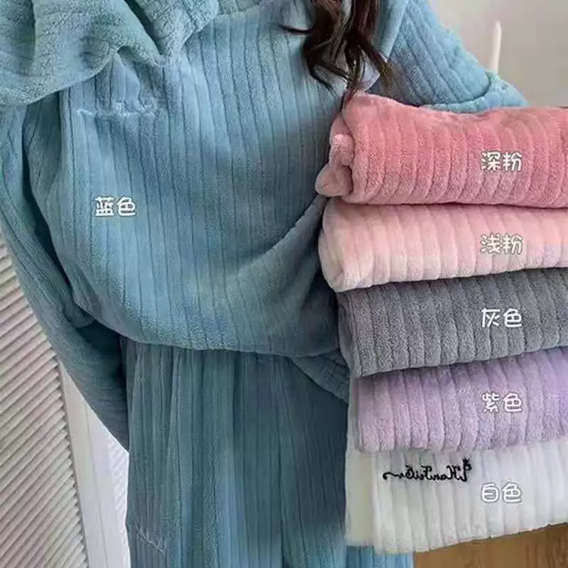 Королевский пижама для отдыха из бархатной цветной флисовой ткани кораллового цвета