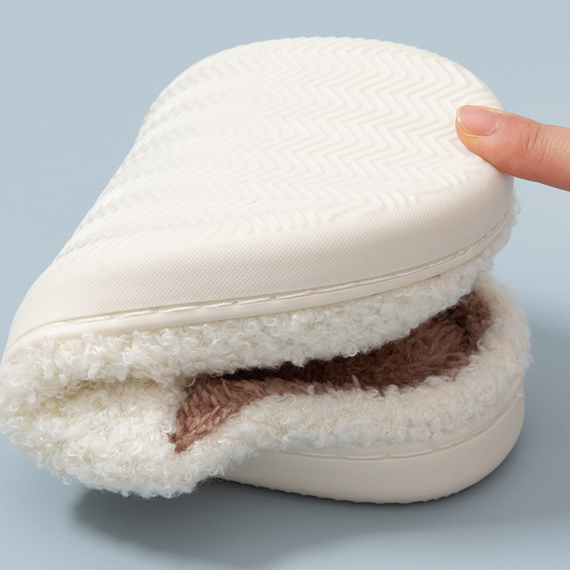 Zapatillas de casa transpirables y cómodas para dormitorio de invierno con punta cerrada ajustable y forro polar de felpa para mujer_voghion.com