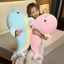 网红可爱鲸鱼鲨鱼小海豚公仔毛绒玩具睡觉抱枕床上玩偶布娃娃女生